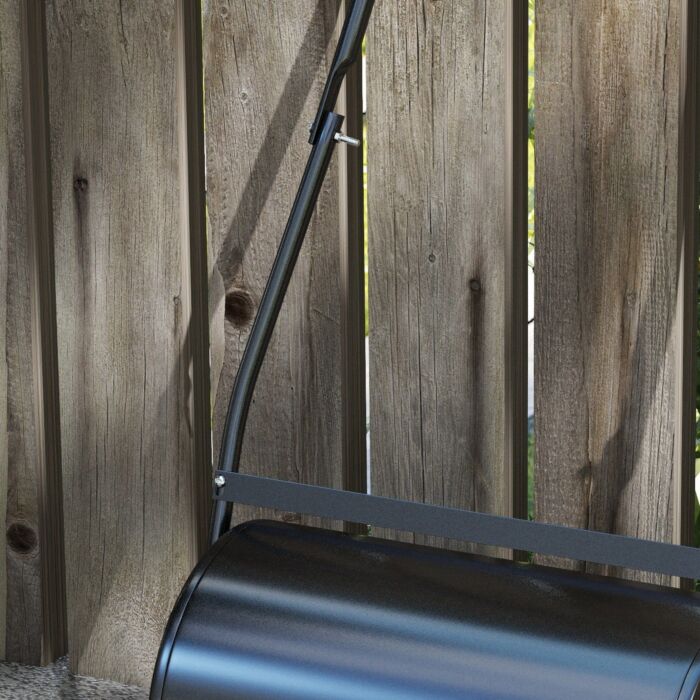 Durhand 38l Heavy Duty Water Or Sand Filled Garden Steel Lawn Roller Drum Φ50cm Black