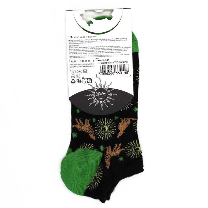 M/l Hop Hare Bamboo Socks Low (7.5-11.5) - Moonlight Wolfs