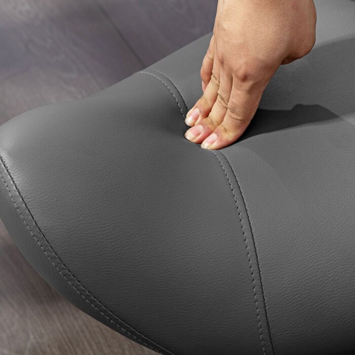 Homcom Saddle Stool, Pu Leather Adjustable Rolling Salon Chair With Steel Frame For Massage, Spa, Beauty And Tattoo, Grey