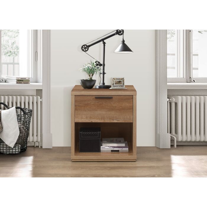 Stockwell 1 Drawer Bedside Rustic Oak