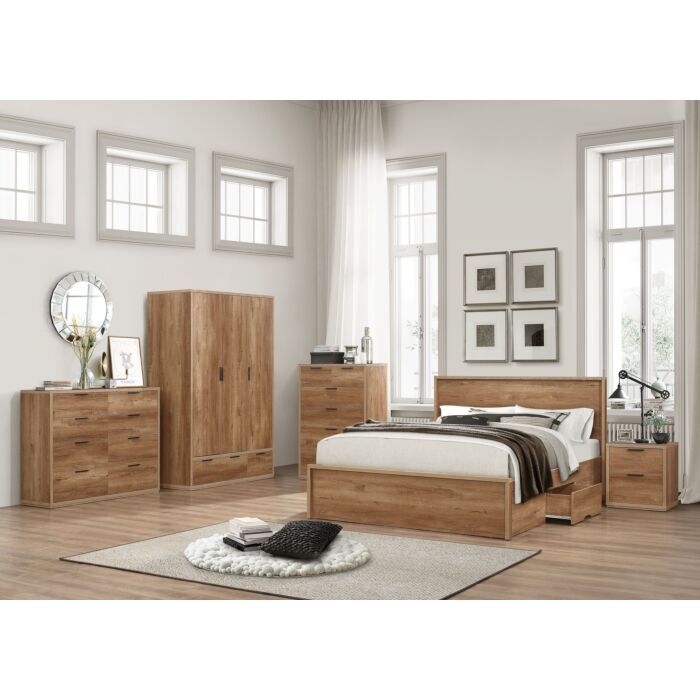Stockwell 1 Drawer Bedside Rustic Oak