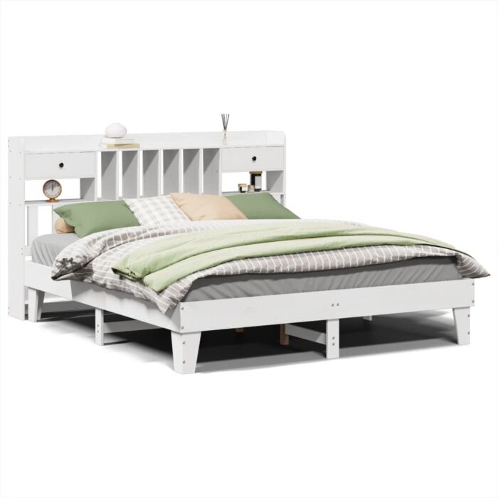 Vidaxl Bed Frame Without Mattress White 200x200 Cm Solid Wood Pine
