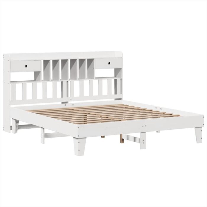 Vidaxl Bed Frame Without Mattress White 200x200 Cm Solid Wood Pine