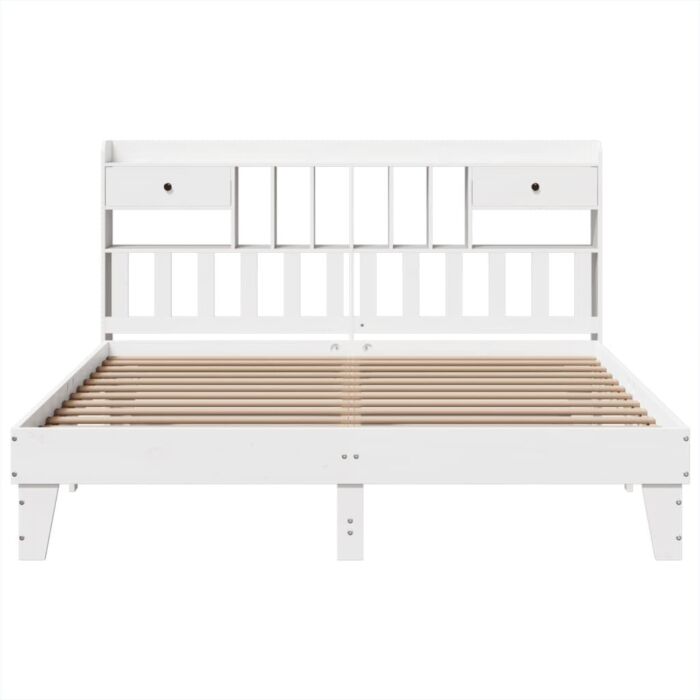 Vidaxl Bed Frame Without Mattress White 200x200 Cm Solid Wood Pine