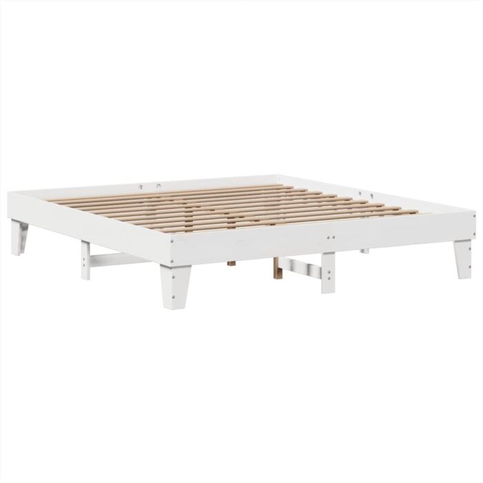 Vidaxl Bed Frame Without Mattress White 200x200 Cm Solid Wood Pine