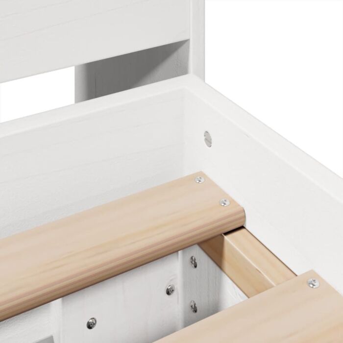 Vidaxl Bed Frame Without Mattress White 200x200 Cm Solid Wood Pine