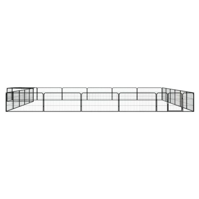 Vidaxl 24-panel Dog Playpen Black 100x50 Cm Powder-coated Steel