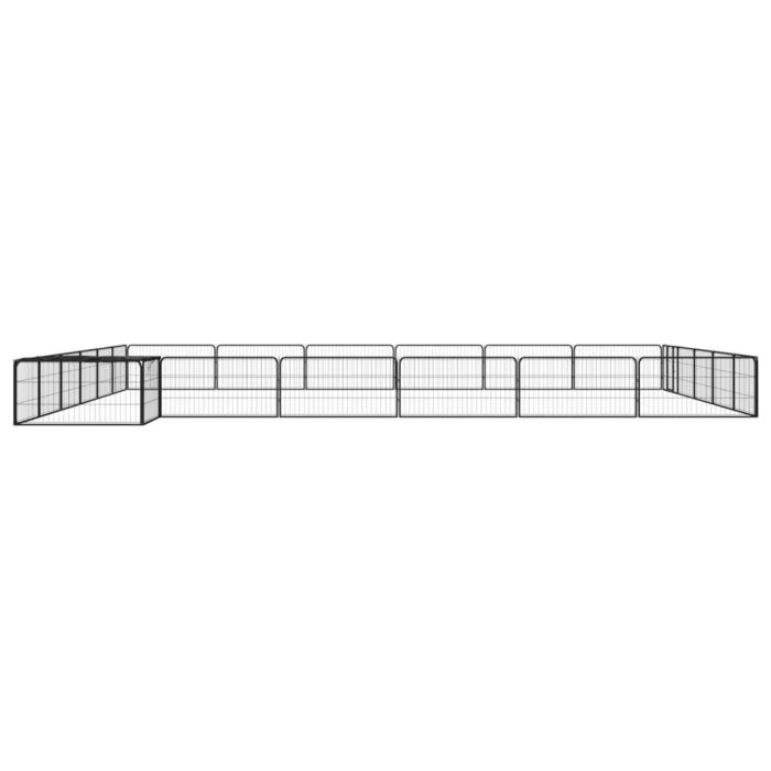 Vidaxl 24-panel Dog Playpen Black 100x50 Cm Powder-coated Steel