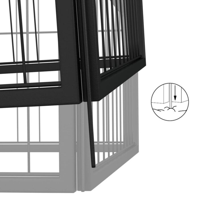 Vidaxl 24-panel Dog Playpen Black 100x50 Cm Powder-coated Steel