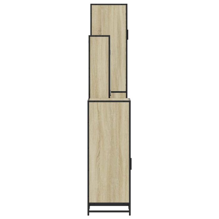 Vidaxl 4 Piece Bathroom Furniture Set Sonoma Oak Engineered Wood