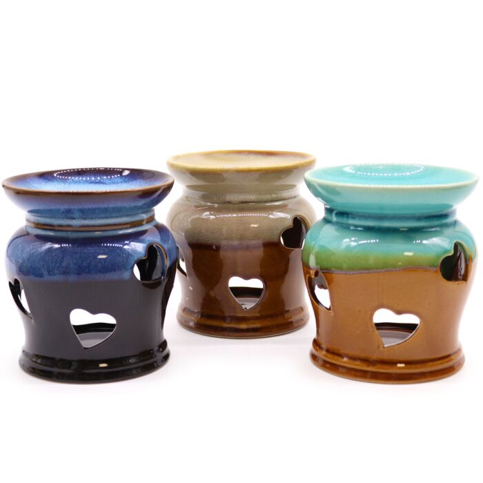 Classic Rustic Oil Burner - Heart Cut-out - Assorted