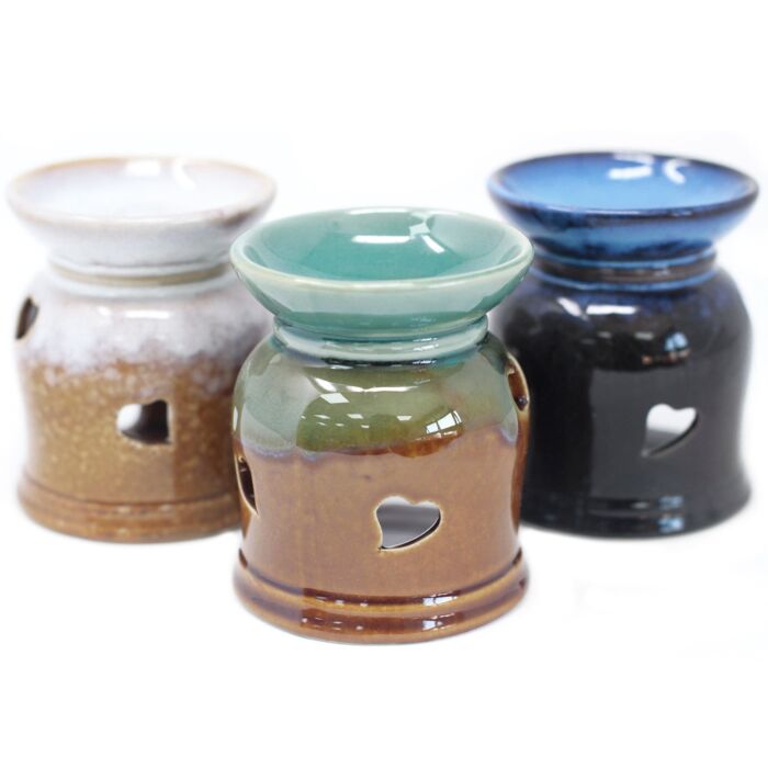 Classic Rustic Oil Burner - Heart Cut-out - Assorted