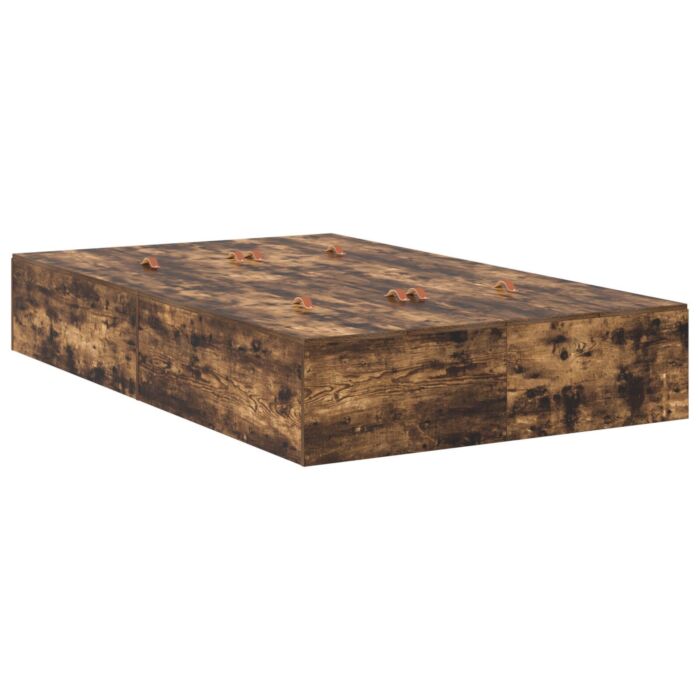 Vidaxl Storage Bed Frame Smoked Oak 120x200 Cm