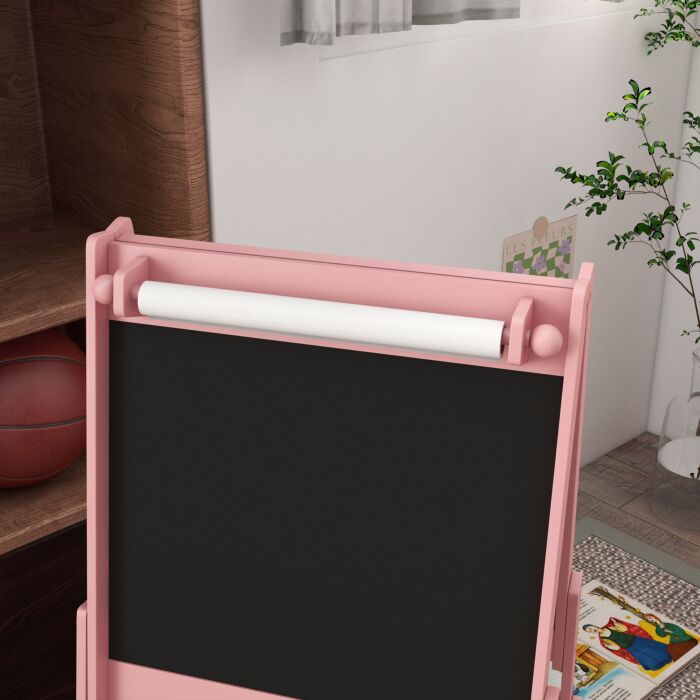 Aiyaplay Three-in-one Kids Easel With Paper Roll, Art Easel, With Storage - Pink