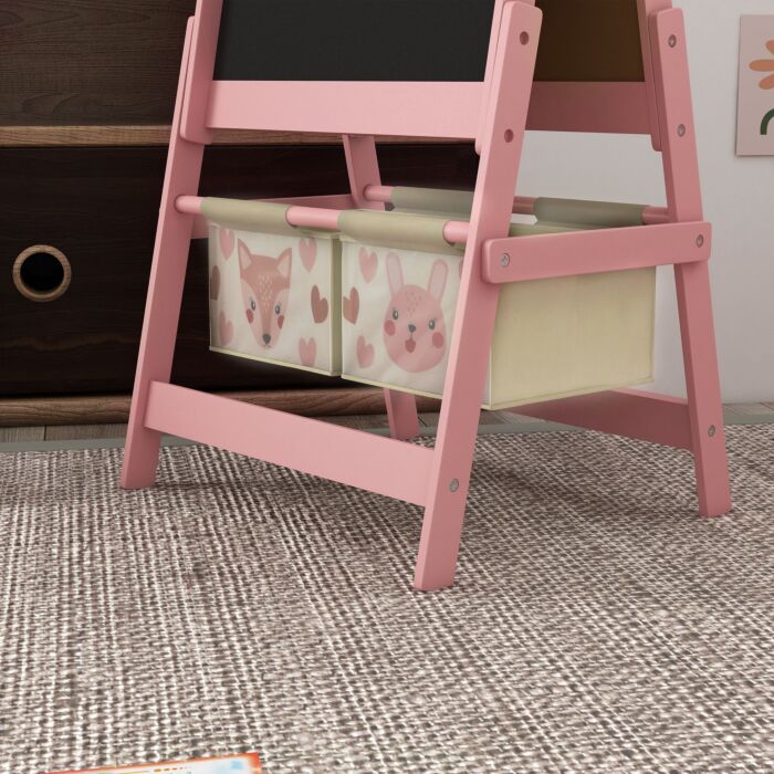 Aiyaplay Three-in-one Kids Easel With Paper Roll, Art Easel, With Storage - Pink