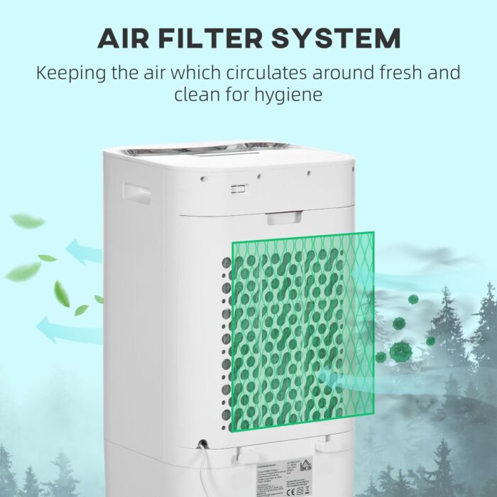 Homcom Air Cooler, Mobile Cooling Fan Humidifier Air Conditioner With 15l Water Tank, Oscillation, Remote, Timer, 32x37x74cm