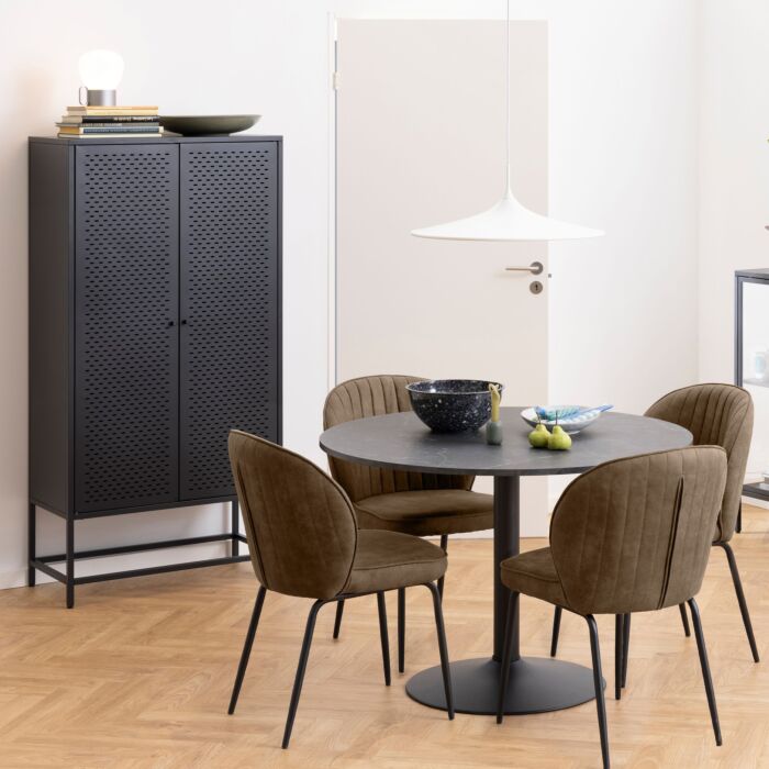 Newcastle 2 Door Cabinet In Matt Black