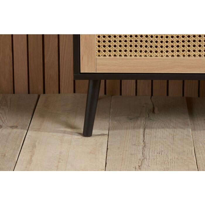 Croxley 7 Drawer Rattan Chest Black