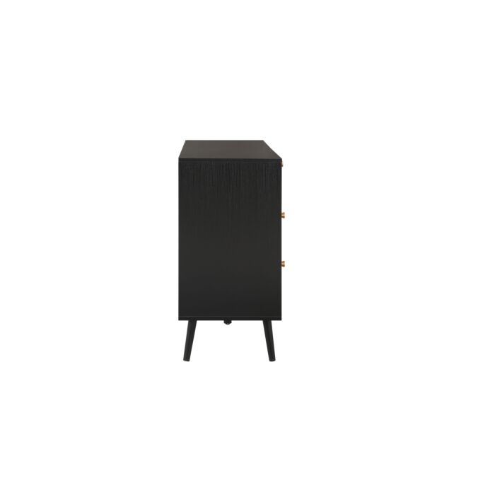 Croxley 7 Drawer Rattan Chest Black