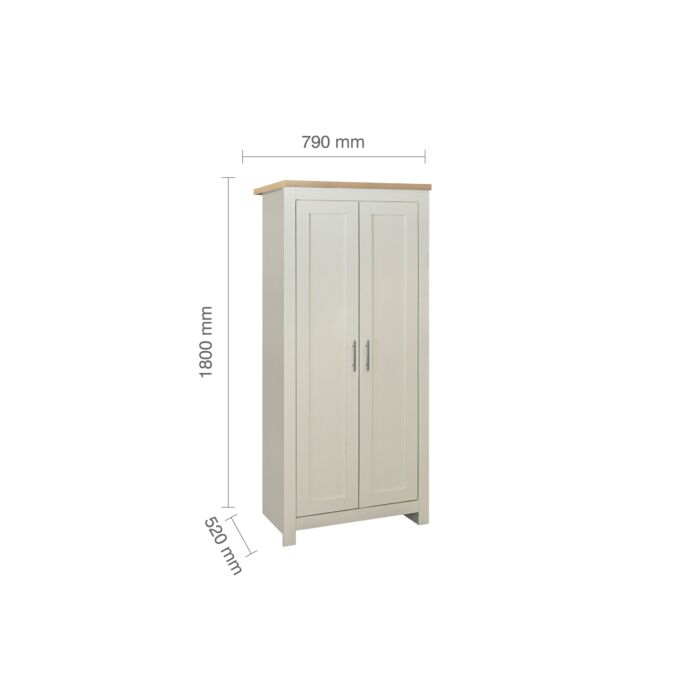 Highgate 2 Door Wardrobe Cream & Oak