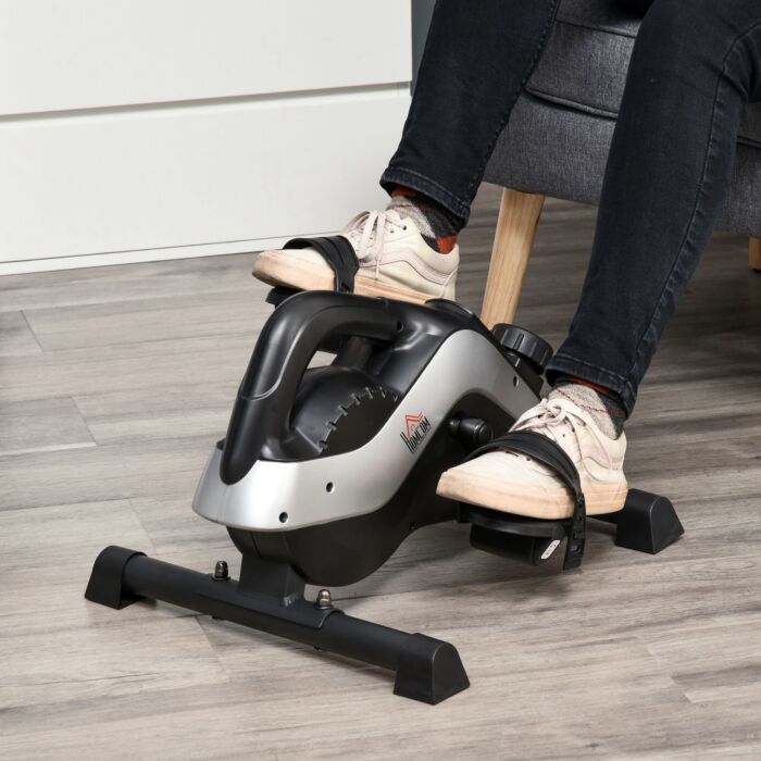 Homcom Mini Exercise Bike Under Desk Bike 8 Levels Magnetic Resistance Stationary Bike Leg Fitness W/ Lcd Display