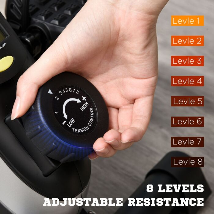 Homcom Mini Exercise Bike Under Desk Bike 8 Levels Magnetic Resistance Stationary Bike Leg Fitness W/ Lcd Display