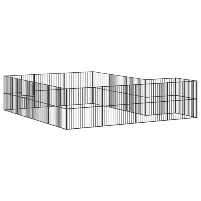 Vidaxl Dog Playpen 16 Panels Black Galvanised Steel
