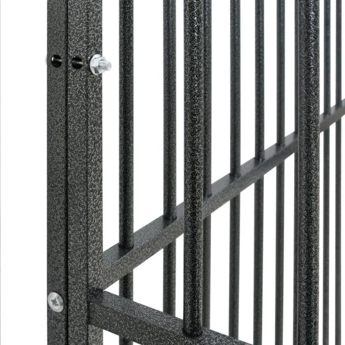 Vidaxl Dog Playpen 16 Panels Black Galvanised Steel