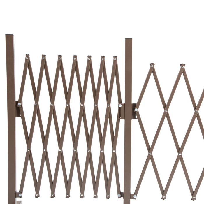 Outsunny Expanding Trellis Fence Freestanding Movable Fence Foldable Garden Screen Panel Aluminium, 405cm X 103.5cm, Dark Brown