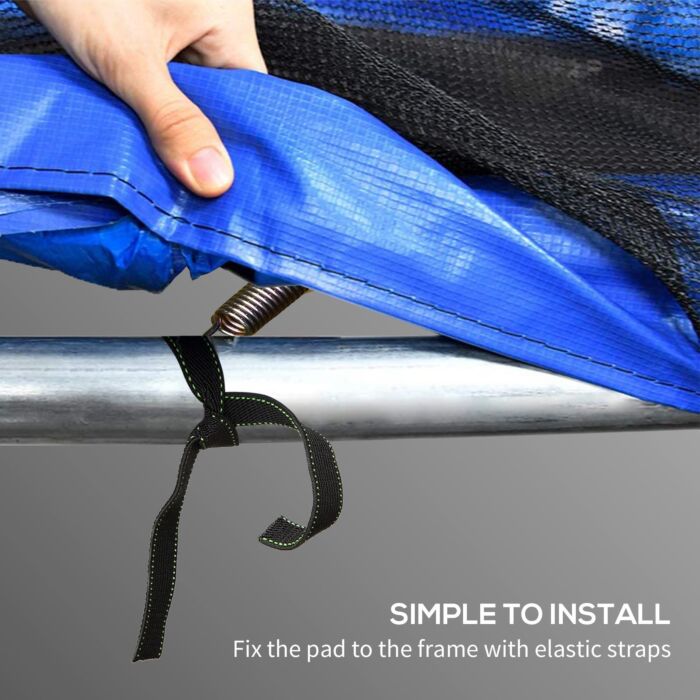 Sportnow 8ft Trampoline Spring Cover, Plastic Trampoline Pad Replacement With Elastic Cord, Waterproof, Uv Resistant And Tear-resistant, Multi-colored