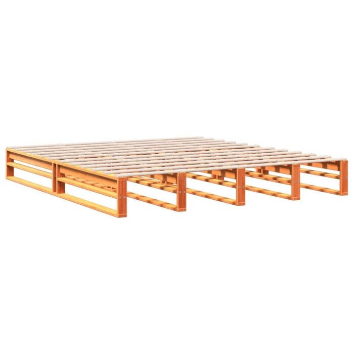 Vidaxl Bookcase Bed Without Mattress Wax Brown 200x200 Cm Solid Wood Pine