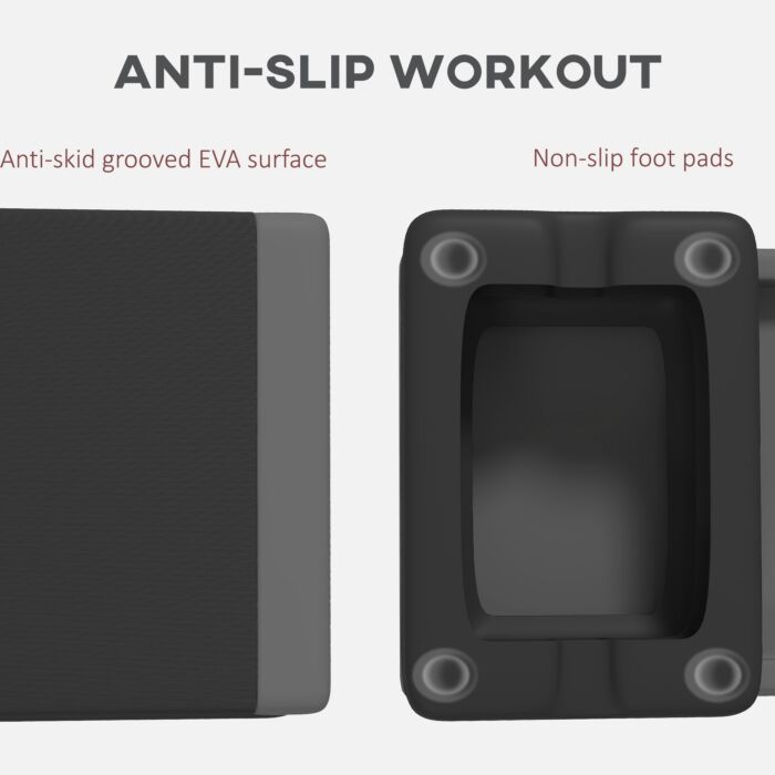 Sportnow Fitness Stepper, 3-height Adjustable Aerobic Step, Non-slip Exercise Step Board For Home Gym Office Workout, 10.5cm, 15.5cm, 20.5cm, Grey