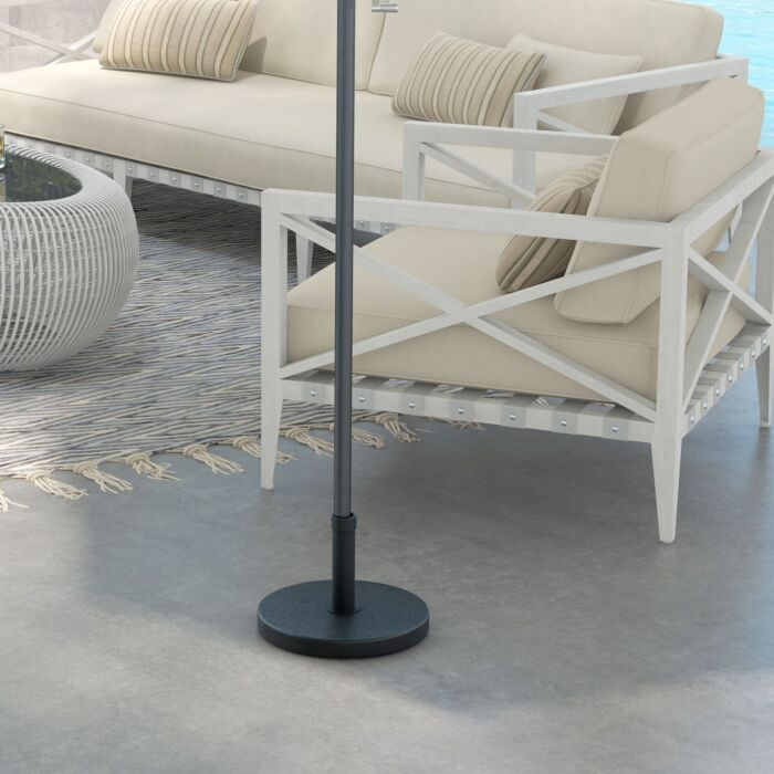 Outsunny 15kg Concrete Umbrella Parasol Base With Rattan Effect 46.5cm Dia Heavy Duty Parasol Stand For Outdoor Patio Umbrella
