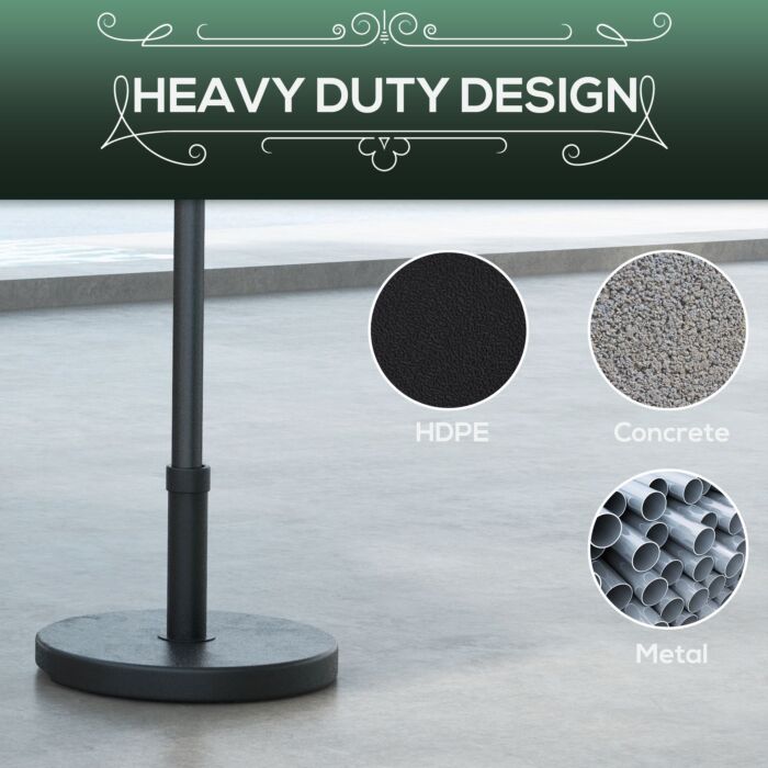 Outsunny 15kg Concrete Umbrella Parasol Base With Rattan Effect 46.5cm Dia Heavy Duty Parasol Stand For Outdoor Patio Umbrella