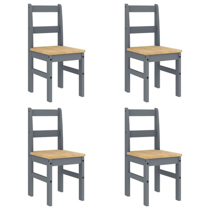 Vidaxl 5 Piece Dining Set Panama Grey Solid Wood Pine