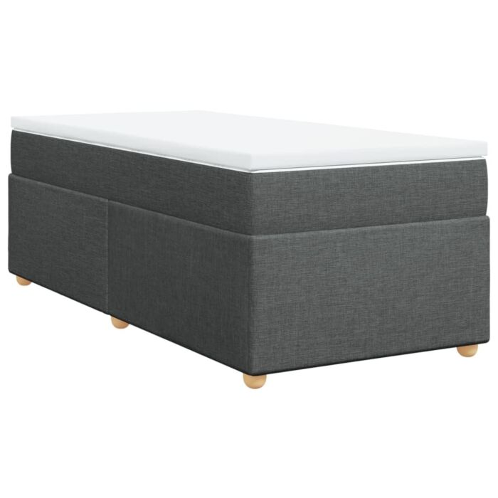 Vidaxl Box Spring Bed With Mattress Dark Grey 90x200 Cm Fabric