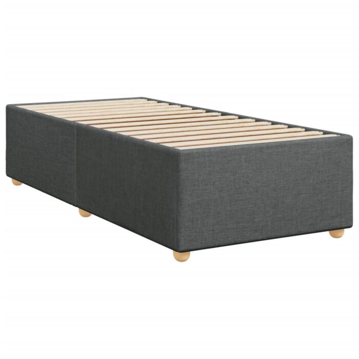 Vidaxl Box Spring Bed With Mattress Dark Grey 90x200 Cm Fabric