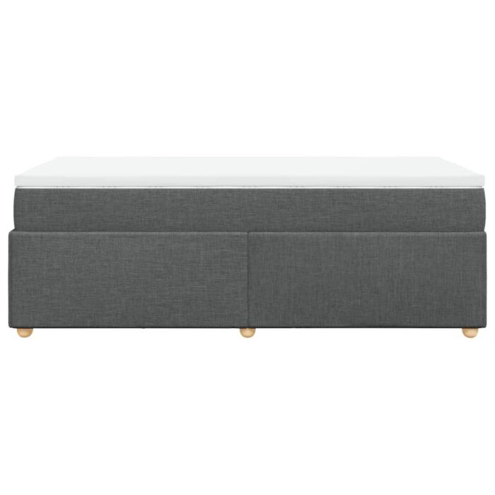 Vidaxl Box Spring Bed With Mattress Dark Grey 90x200 Cm Fabric
