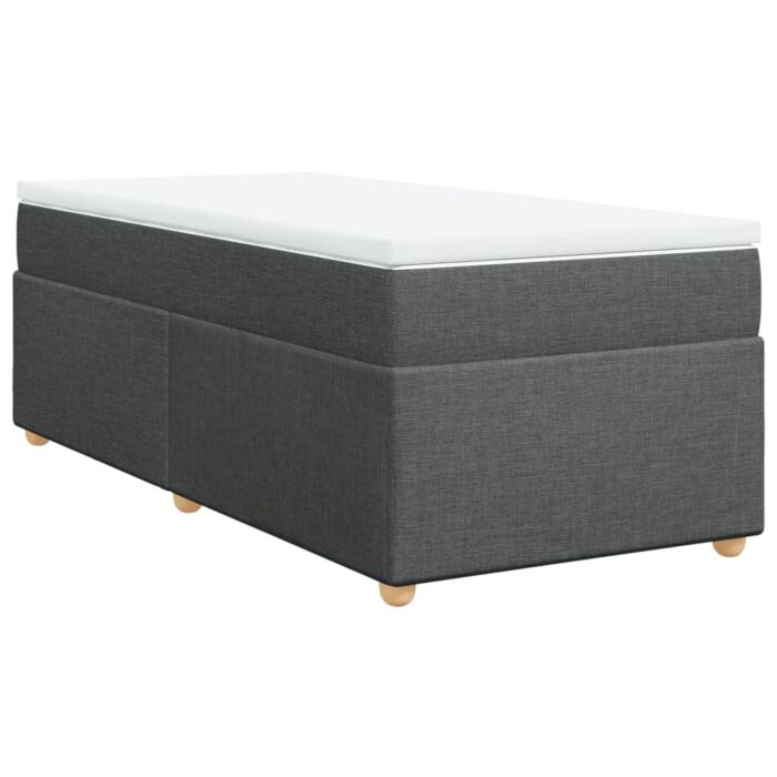 Vidaxl Box Spring Bed With Mattress Dark Grey 90x200 Cm Fabric