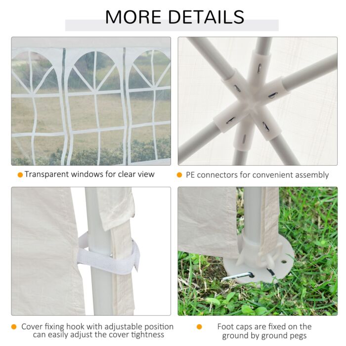 Outsunny 9 X 3m Garden Gazebo Marquee Party Wedding Tent Canopy - White