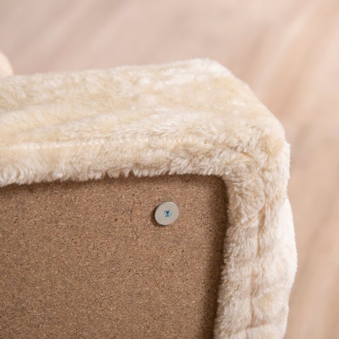 Pawhut Dog Steps 4-steps Design With Washable Plush Cover For High Bed Sofa, Dog Stairs For Small Dog And Cat