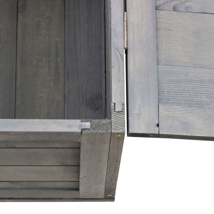 Pawhut Tortoise House With Mesh Roof, Small Pet Reptile Wooden House, Tortoise Enclosure With Pulled-out Side Panel, Grey