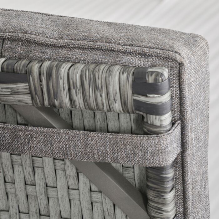 Outsunny 2 Seater Patio Rattan Wicker Chaise Lounge Sofa Set Bistro Conversation Furniture With Cushion For Patio Yard Porch Mixed Grey