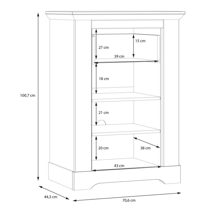 Illopa Chest Of Drawers In Oak Nelson/snowy Oak