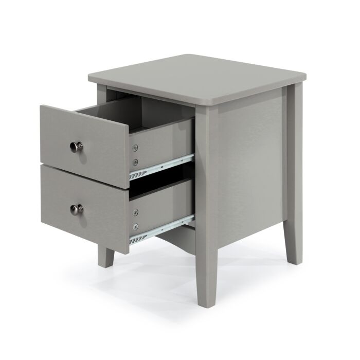 Como Grey 2 Petite Drawer Bedside Cabinet