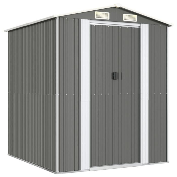 Vidaxl Garden Shed Light Grey 192x191x223 Cm Galvanised Steel