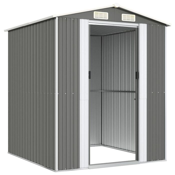 Vidaxl Garden Shed Light Grey 192x191x223 Cm Galvanised Steel