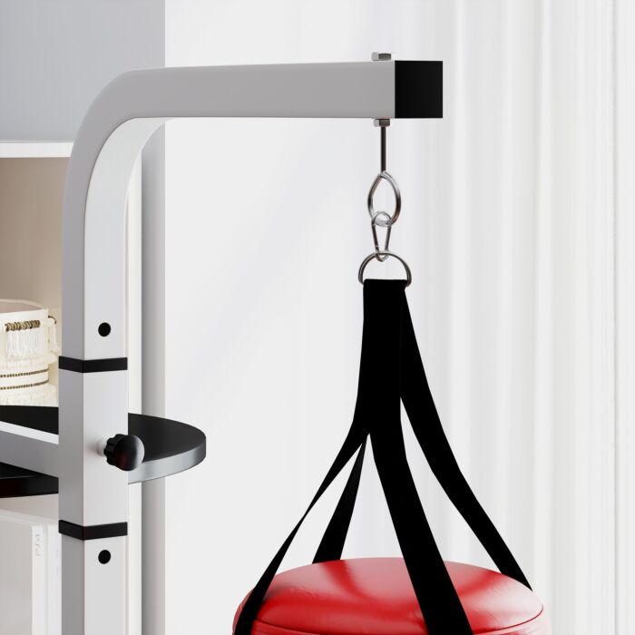 Homcom Freestanding Boxing Punch Bag & Speed Ball Station Hanging Frame Training Exercise Platform Home Gym Heavy Duty, White