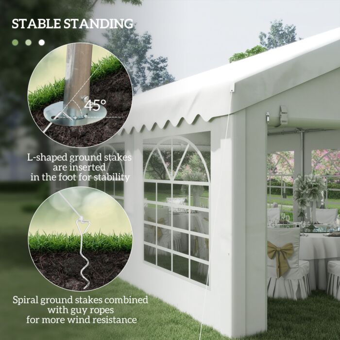Outsunny 6m X 4 Party Tent Portable Carport Shelter W/ Removable Sidewalls & Doors Party Tent Shelter Car Canopy