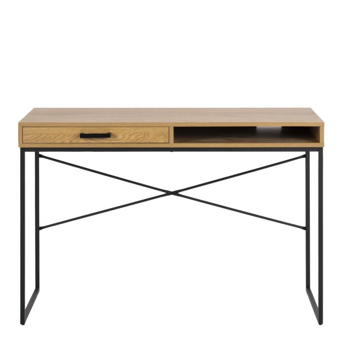 Seaford Office Desk With 1 Drawer In Oak